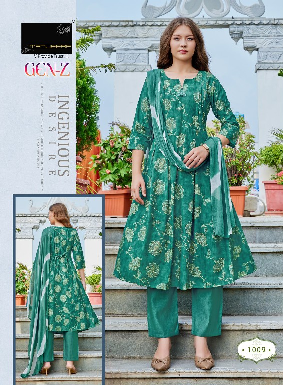MANJEERA GEN-Z WHOLESALE READYMADE GADHWAL HEAVY GOLD PRINT 3 PCS SUITS FOR WOMEN ONLINE