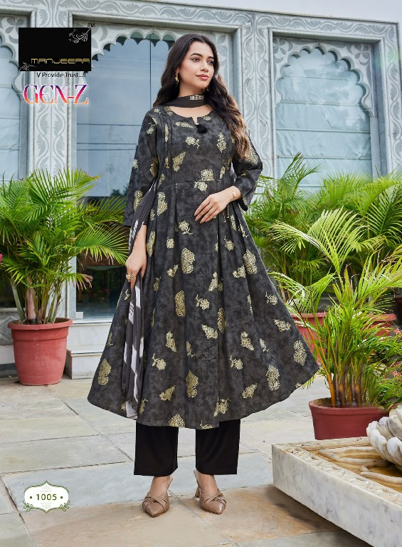 MANJEERA GEN-Z WHOLESALE READYMADE GADHWAL HEAVY GOLD PRINT 3 PCS SUITS FOR WOMEN ONLINE