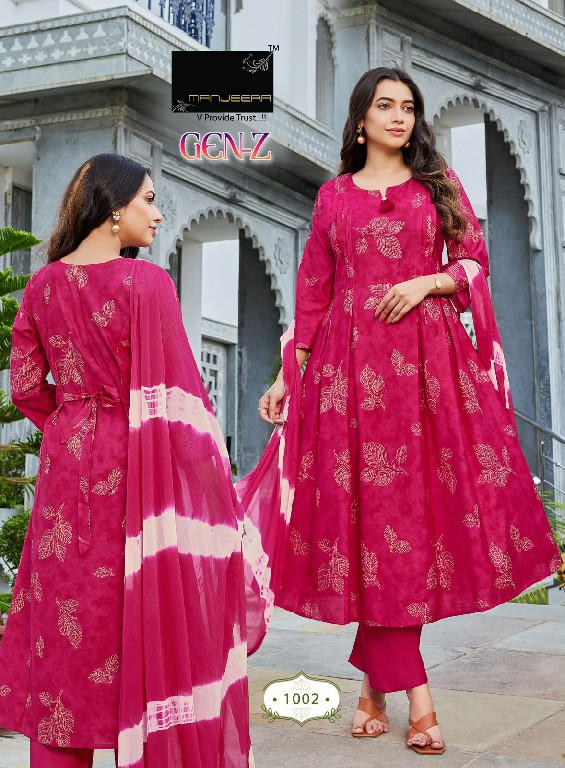 MANJEERA GEN-Z WHOLESALE READYMADE GADHWAL HEAVY GOLD PRINT 3 PCS SUITS FOR WOMEN ONLINE