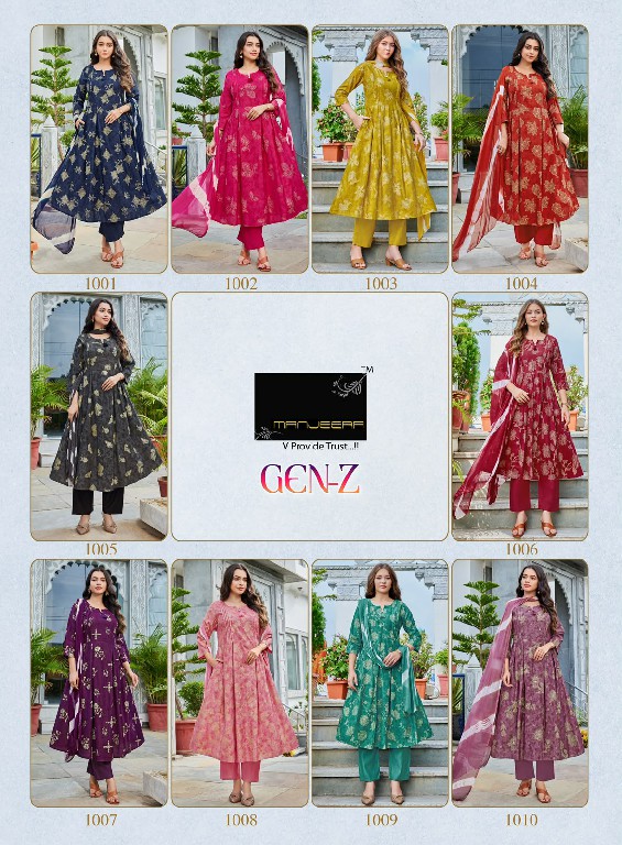 MANJEERA GEN-Z WHOLESALE READYMADE GADHWAL HEAVY GOLD PRINT 3 PCS SUITS FOR WOMEN ONLINE