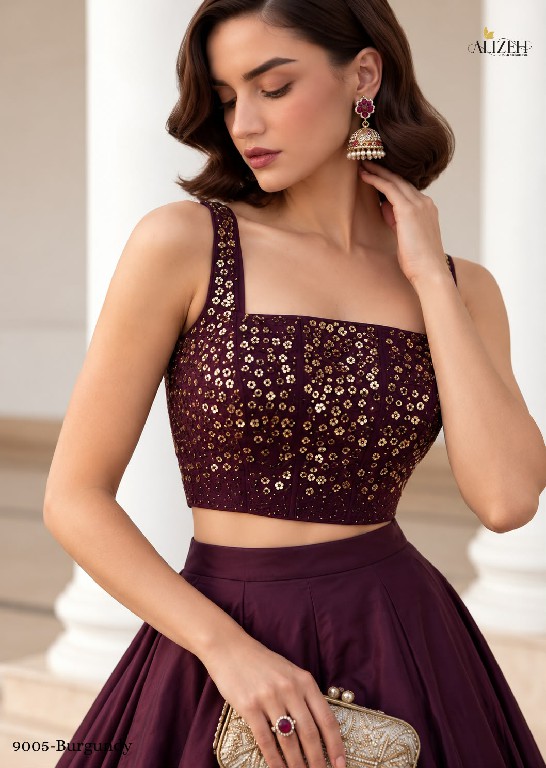 ALIZEH D.NO 9005 COLOURS WHOLESALE SOFT SILK MODERN STYLISH READYMADE LEHENGA FOR WOMEN ONLINE