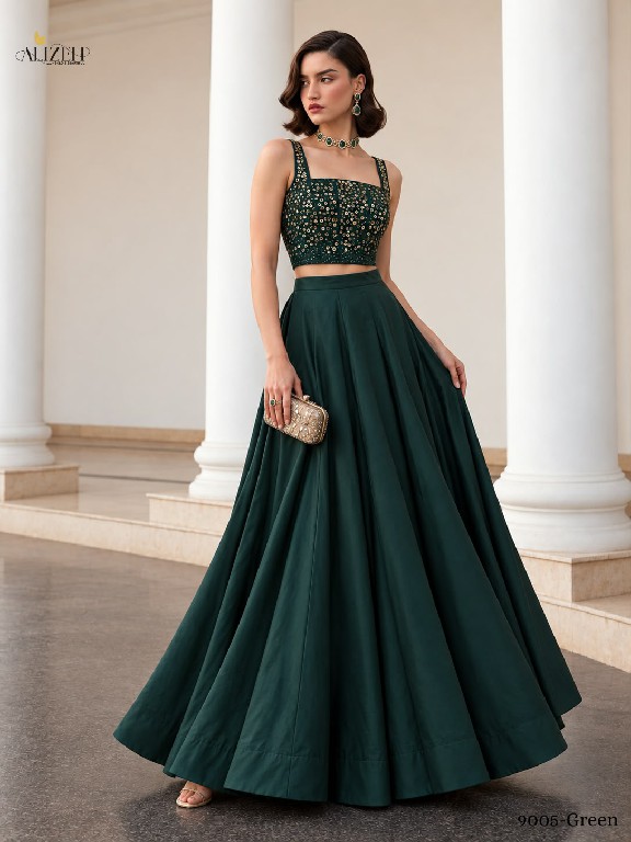 ALIZEH D.NO 9005 COLOURS WHOLESALE SOFT SILK MODERN STYLISH READYMADE LEHENGA FOR WOMEN ONLINE