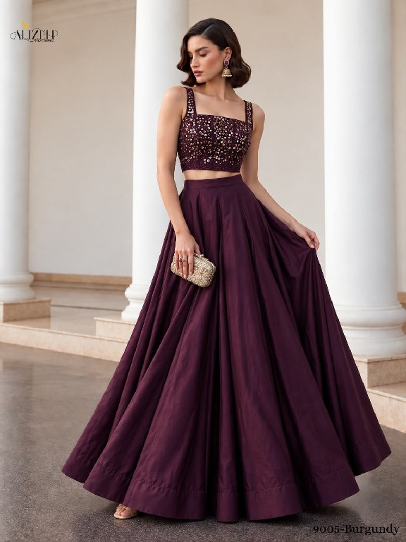 ALIZEH D.NO 9005 COLOURS WHOLESALE SOFT SILK MODERN STYLISH READYMADE LEHENGA FOR WOMEN ONLINE