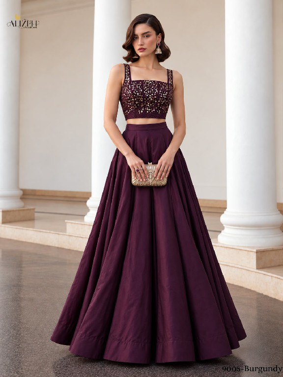 ALIZEH D.NO 9005 COLOURS WHOLESALE SOFT SILK MODERN STYLISH READYMADE LEHENGA FOR WOMEN ONLINE