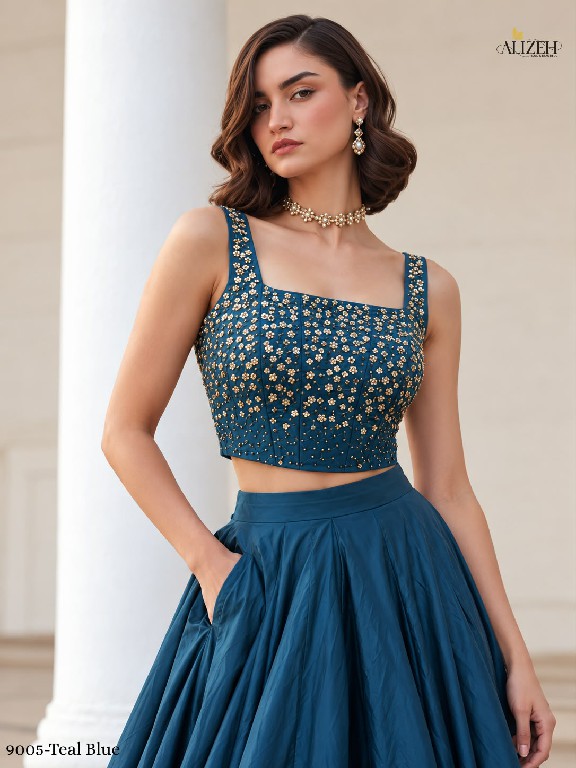 ALIZEH D.NO 9005 COLOURS WHOLESALE SOFT SILK MODERN STYLISH READYMADE LEHENGA FOR WOMEN ONLINE