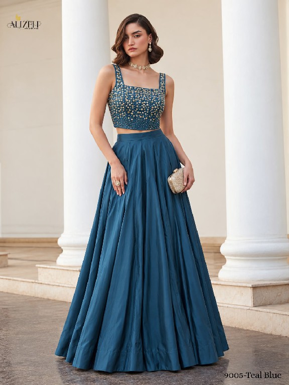ALIZEH D.NO 9005 COLOURS WHOLESALE SOFT SILK MODERN STYLISH READYMADE LEHENGA FOR WOMEN ONLINE