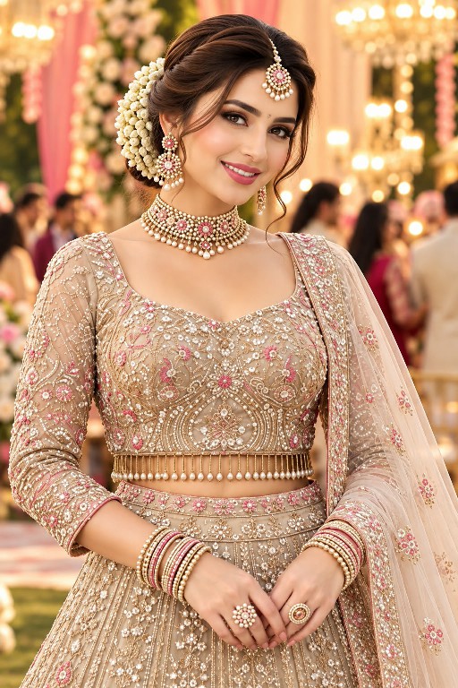 MRUDANGI SAIRA WHOLESALE READYMADE PREMIUM NET FULL HEAVY LOOK BEADS WORK STYLISH LEHENGA CHOLI EXPORTER