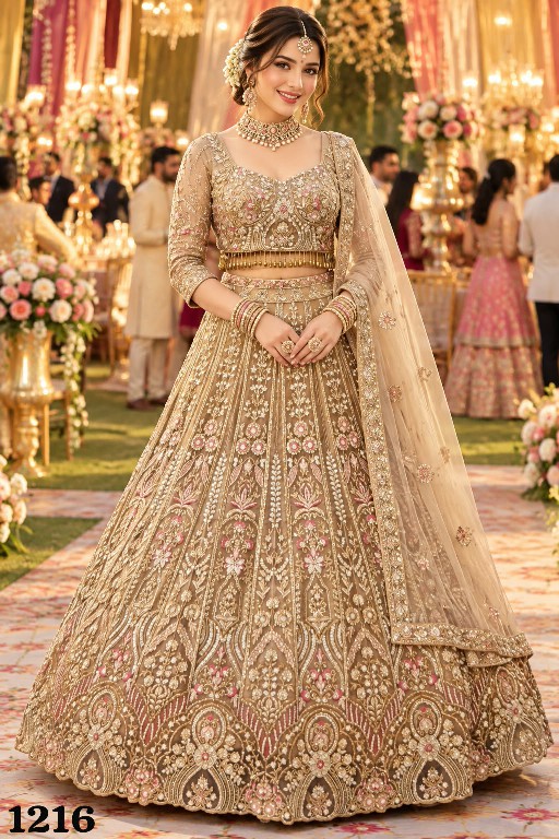 MRUDANGI SAIRA WHOLESALE READYMADE PREMIUM NET FULL HEAVY LOOK BEADS WORK STYLISH LEHENGA CHOLI EXPORTER