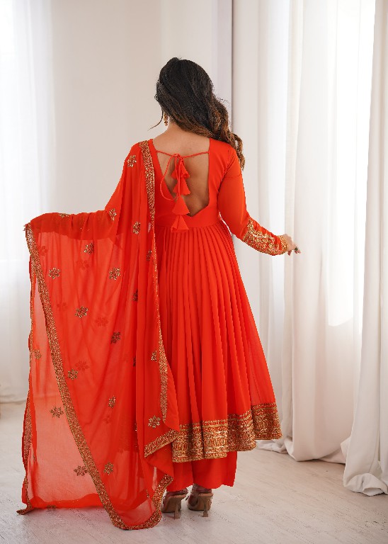 SP SERIES D.NO SP-104 WHOLESALE READYMADE FAUX GEORGETTE ANARKALI STYLE DESIGNER 3 PCS SUITS EXPORTER