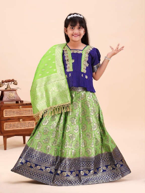 TEXTILEDEAL PRESENT READYMADE JACQUARD PATOLA STYLE LEHENGA CHOLI FOR KIDS ONLINE