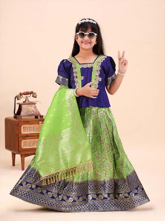 TEXTILEDEAL PRESENT READYMADE JACQUARD PATOLA STYLE LEHENGA CHOLI FOR KIDS ONLINE
