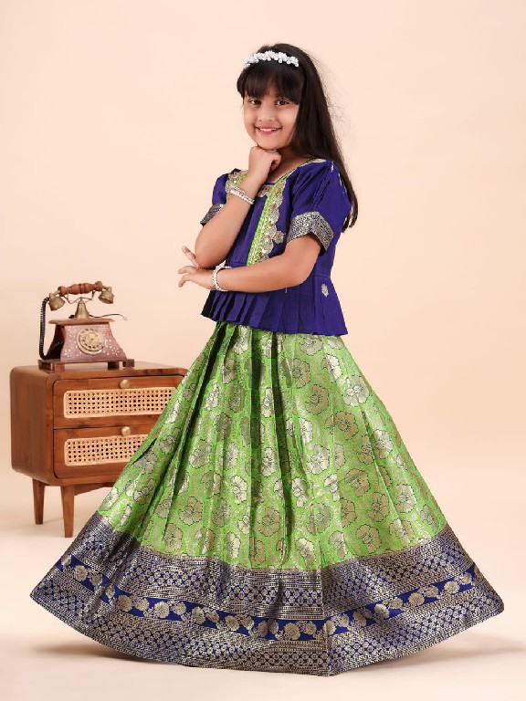 TEXTILEDEAL PRESENT READYMADE JACQUARD PATOLA STYLE LEHENGA CHOLI FOR KIDS ONLINE