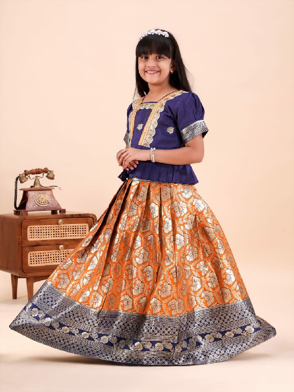 TEXTILEDEAL PRESENT READYMADE JACQUARD PATOLA STYLE LEHENGA CHOLI FOR KIDS ONLINE