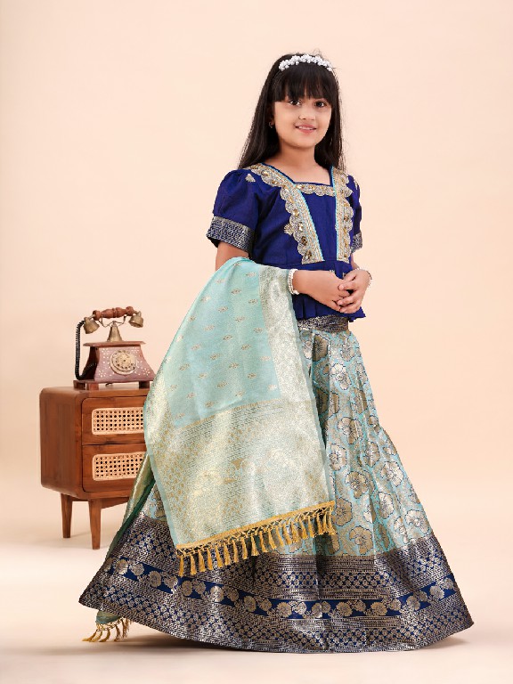 TEXTILEDEAL PRESENT READYMADE JACQUARD PATOLA STYLE LEHENGA CHOLI FOR KIDS ONLINE