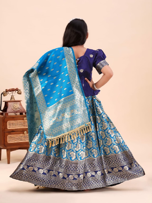 TEXTILEDEAL PRESENT READYMADE JACQUARD PATOLA STYLE LEHENGA CHOLI FOR KIDS ONLINE