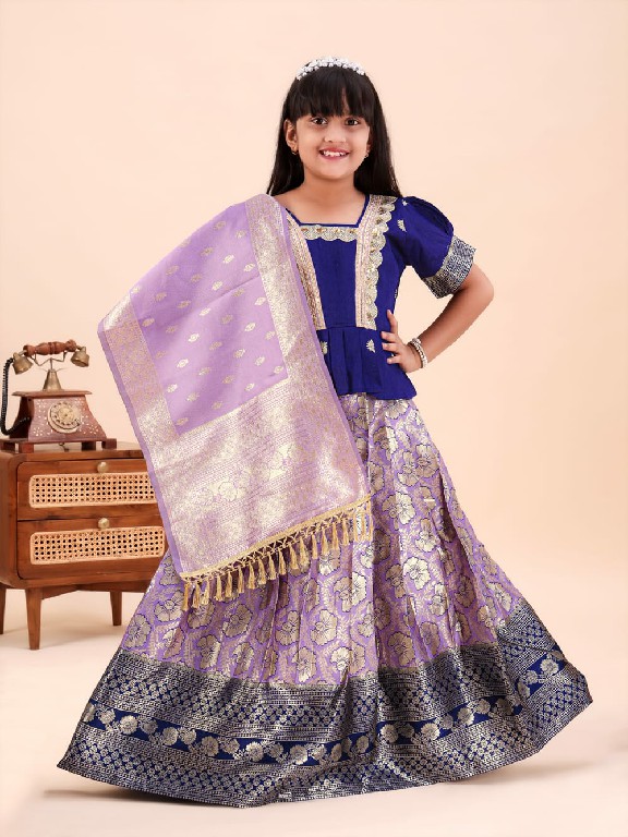TEXTILEDEAL PRESENT READYMADE JACQUARD PATOLA STYLE LEHENGA CHOLI FOR KIDS ONLINE