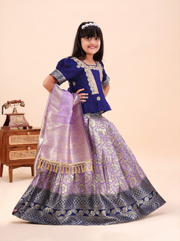 TEXTILEDEAL PRESENT READYMADE JACQUARD PATOLA STYLE LEHENGA CHOLI FOR KIDS ONLINE