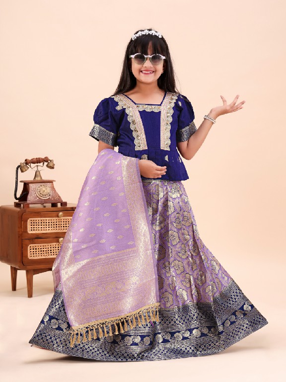 TEXTILEDEAL PRESENT READYMADE JACQUARD PATOLA STYLE LEHENGA CHOLI FOR KIDS ONLINE