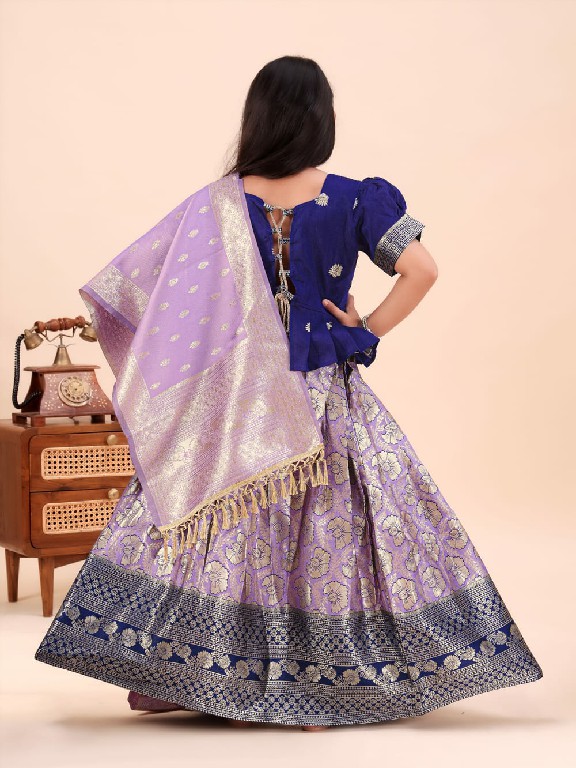 TEXTILEDEAL PRESENT READYMADE JACQUARD PATOLA STYLE LEHENGA CHOLI FOR KIDS ONLINE