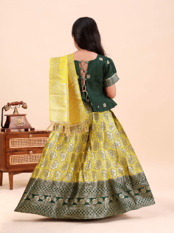 TEXTILEDEAL PRESENT READYMADE JACQUARD PATOLA STYLE LEHENGA CHOLI FOR KIDS ONLINE