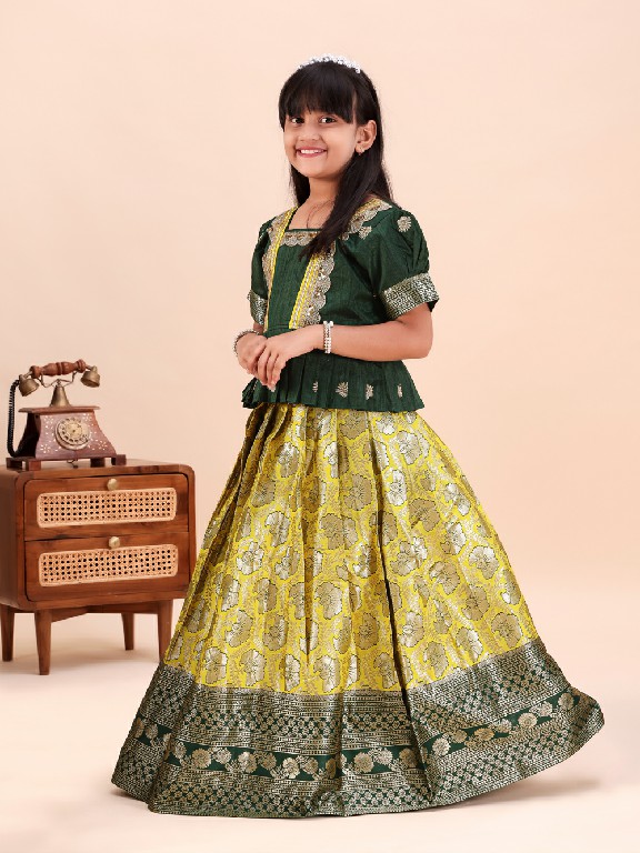 TEXTILEDEAL PRESENT READYMADE JACQUARD PATOLA STYLE LEHENGA CHOLI FOR KIDS ONLINE