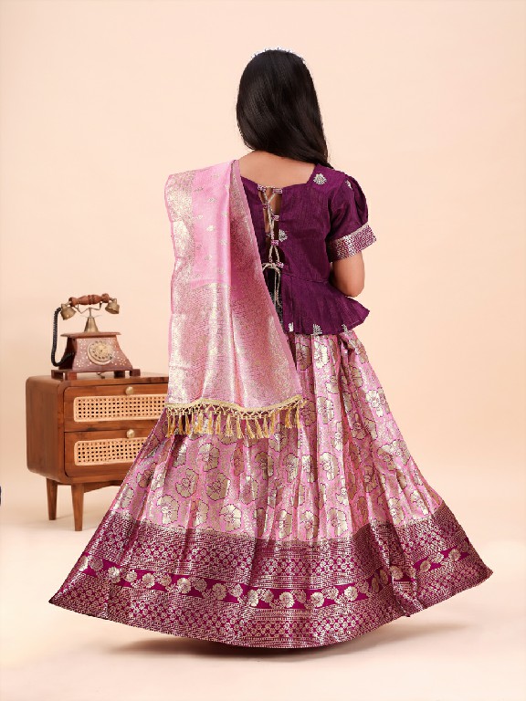 TEXTILEDEAL PRESENT READYMADE JACQUARD PATOLA STYLE LEHENGA CHOLI FOR KIDS ONLINE