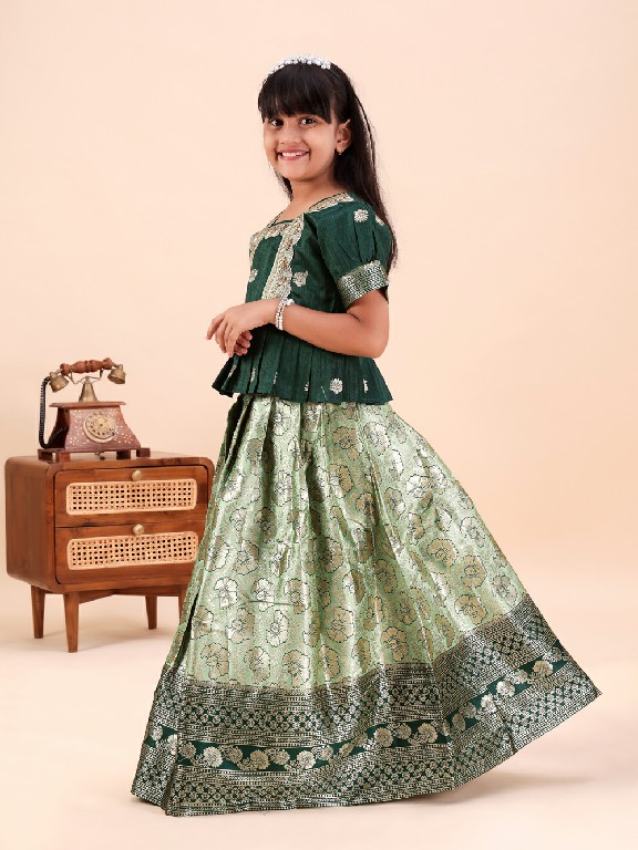 TEXTILEDEAL PRESENT READYMADE JACQUARD PATOLA STYLE LEHENGA CHOLI FOR KIDS ONLINE