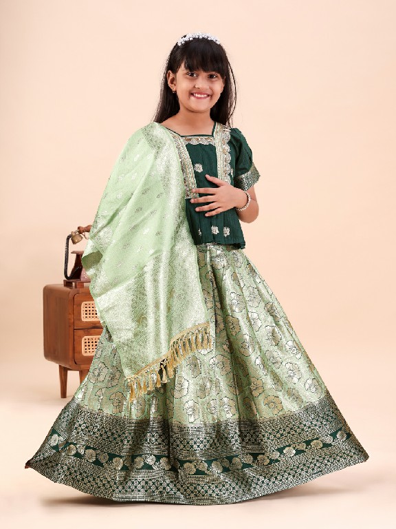 TEXTILEDEAL PRESENT READYMADE JACQUARD PATOLA STYLE LEHENGA CHOLI FOR KIDS ONLINE