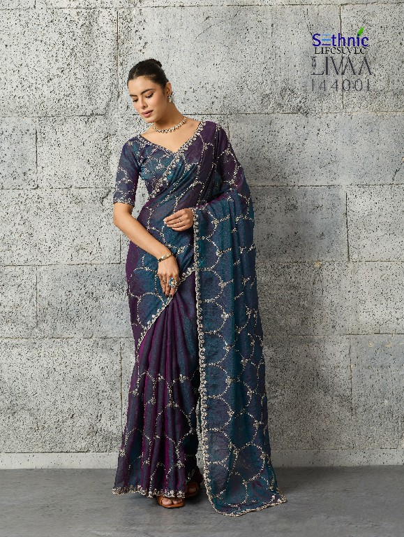 SETHNIC LIFESTYLE LIVAA WHOLESALE MOSS CHIFFON GLAMOURS STYLE SAREES FOR WOMEN ONLINE