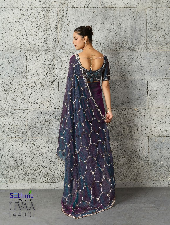 SETHNIC LIFESTYLE LIVAA WHOLESALE MOSS CHIFFON GLAMOURS STYLE SAREES FOR WOMEN ONLINE