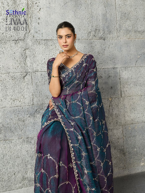 SETHNIC LIFESTYLE LIVAA WHOLESALE MOSS CHIFFON GLAMOURS STYLE SAREES FOR WOMEN ONLINE