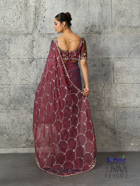 SETHNIC LIFESTYLE LIVAA WHOLESALE MOSS CHIFFON GLAMOURS STYLE SAREES FOR WOMEN ONLINE
