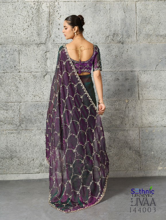 SETHNIC LIFESTYLE LIVAA WHOLESALE MOSS CHIFFON GLAMOURS STYLE SAREES FOR WOMEN ONLINE