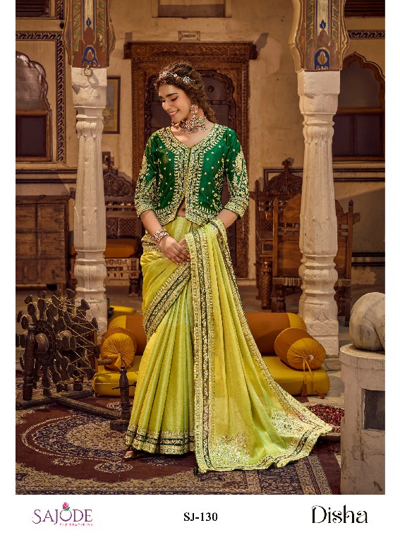 SAJODE DISHA SILK WHOLESALE VISCOSE LINEN DESIGNER WEAR SAREES FOR WOMEN EXPORTER