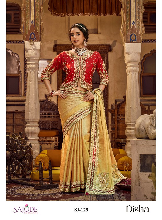SAJODE DISHA SILK WHOLESALE VISCOSE LINEN DESIGNER WEAR SAREES FOR WOMEN EXPORTER