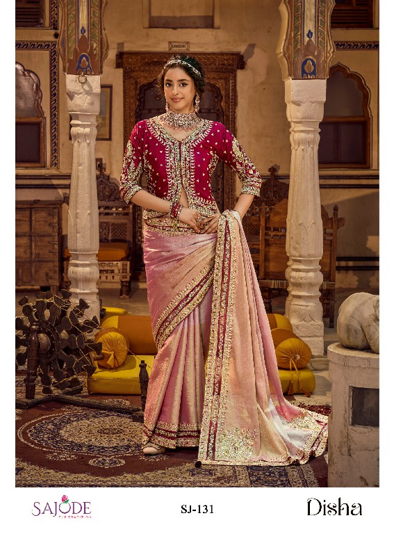 SAJODE DISHA SILK WHOLESALE VISCOSE LINEN DESIGNER WEAR SAREES FOR WOMEN EXPORTER