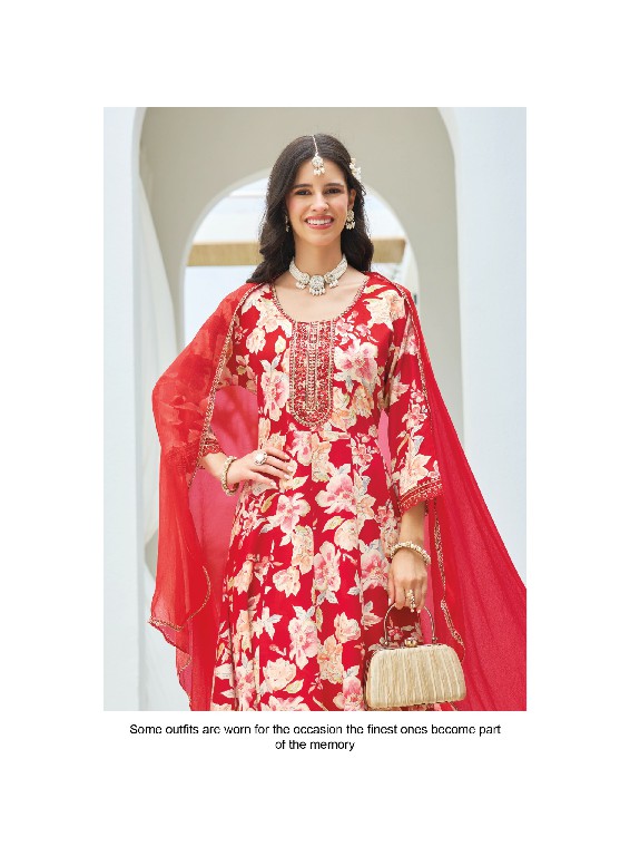 RADHIKA LIFESTYLE ANARKALI VOL 10 WHOLESALE READYMADE RAYON WITH WORK BIG SIZE TRENDING ANARKALI STYLE 3 PCS SUITS EXPORTER