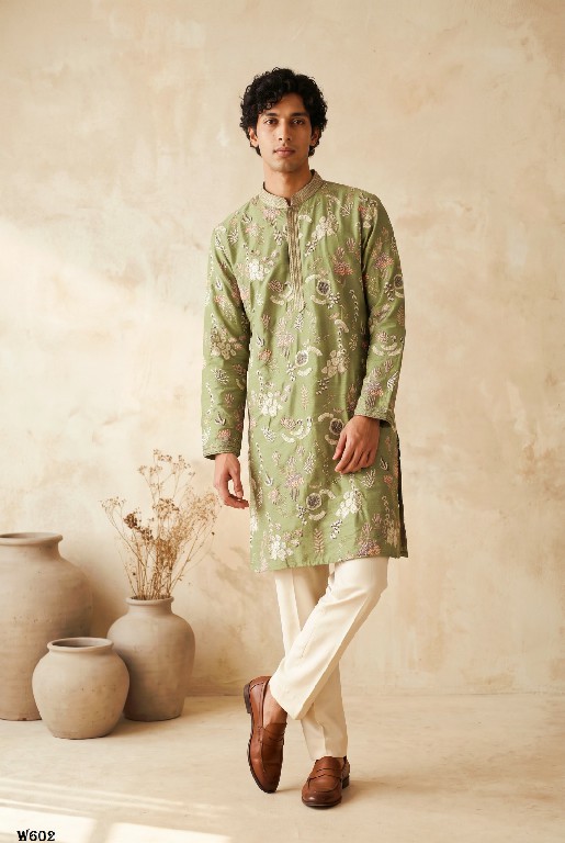 OUTLUK WEDDING COLLECTION VOL 60 WHOLESALE READYMADE EMBROIDERY WORK DESIGNER KURTA WITH PANT FOR MEN SUPPLIER