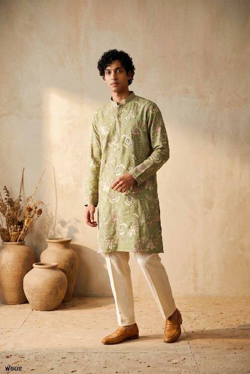 OUTLUK WEDDING COLLECTION VOL 60 WHOLESALE READYMADE EMBROIDERY WORK DESIGNER KURTA WITH PANT FOR MEN SUPPLIER