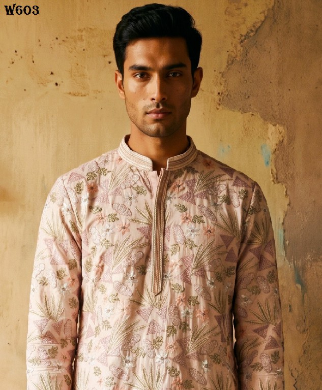 OUTLUK WEDDING COLLECTION VOL 60 WHOLESALE READYMADE EMBROIDERY WORK DESIGNER KURTA WITH PANT FOR MEN SUPPLIER