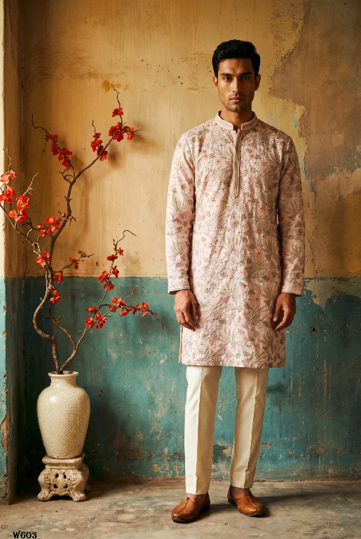 OUTLUK WEDDING COLLECTION VOL 60 WHOLESALE READYMADE EMBROIDERY WORK DESIGNER KURTA WITH PANT FOR MEN SUPPLIER
