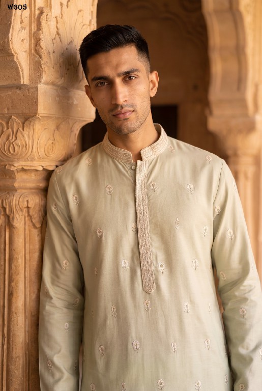 OUTLUK WEDDING COLLECTION VOL 60 WHOLESALE READYMADE EMBROIDERY WORK DESIGNER KURTA WITH PANT FOR MEN SUPPLIER