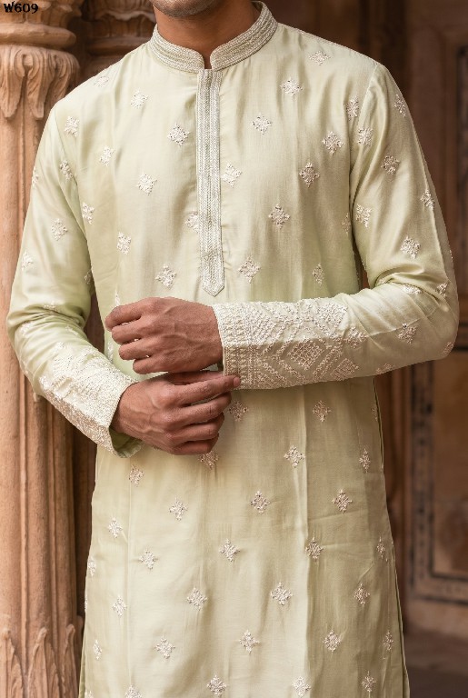 OUTLUK WEDDING COLLECTION VOL 60 WHOLESALE READYMADE EMBROIDERY WORK DESIGNER KURTA WITH PANT FOR MEN SUPPLIER
