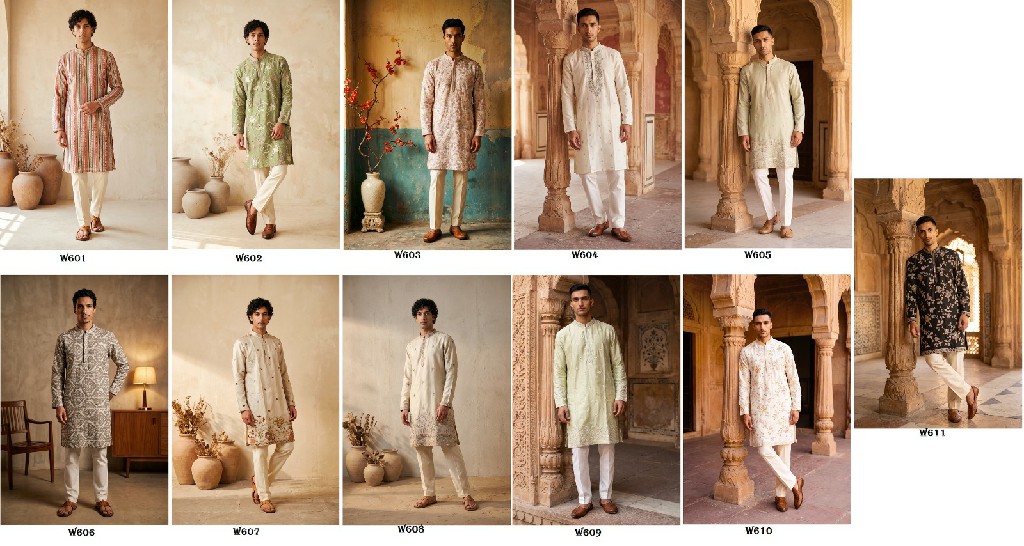 OUTLUK WEDDING COLLECTION VOL 60 WHOLESALE READYMADE EMBROIDERY WORK DESIGNER KURTA WITH PANT FOR MEN SUPPLIER