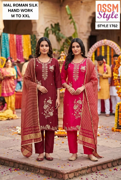 OSSM STYLE D.NO 1761-1762-1782-1791 TO 1796 WHOLESALE READYMADE BEAUTIFUL STYLISH 3 PCS COMBO SET SUITS EXPORTER