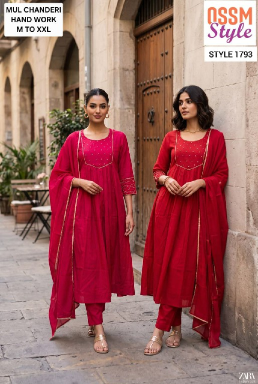 OSSM STYLE D.NO 1761-1762-1782-1791 TO 1796 WHOLESALE READYMADE BEAUTIFUL STYLISH 3 PCS COMBO SET SUITS EXPORTER