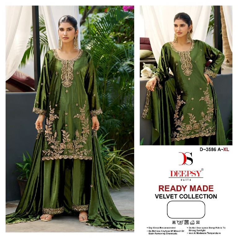 DEEPSY D.NO 3586 WHOLESALE READYMADE ICE VELVET BEATS WORK WINTER WEAR 3 PCS SUITS ONLINE