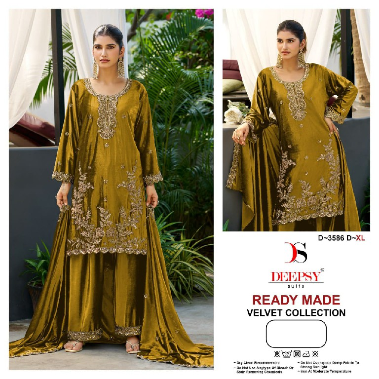 DEEPSY D.NO 3586 WHOLESALE READYMADE ICE VELVET BEATS WORK WINTER WEAR 3 PCS SUITS ONLINE