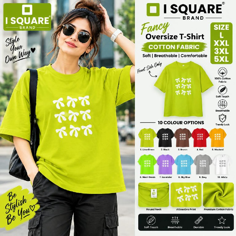 I SQUARE PRESENT READYMADE OVER SIZE COTTON T SHIRT BIG SIZE FOR WOMEN ONLINE