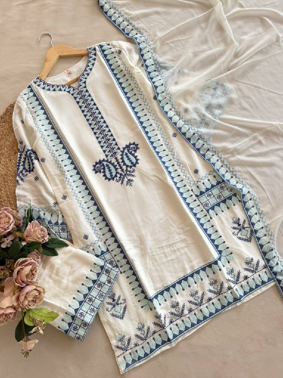 FLORENT D.NO 1091 WHOLESALE READYMADE HEAVY RAYON WIRH WORK CLASSY LOOK 3 PCS SUITS EXPORTER